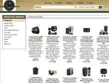 Tablet Screenshot of cameralensesandfilters.com